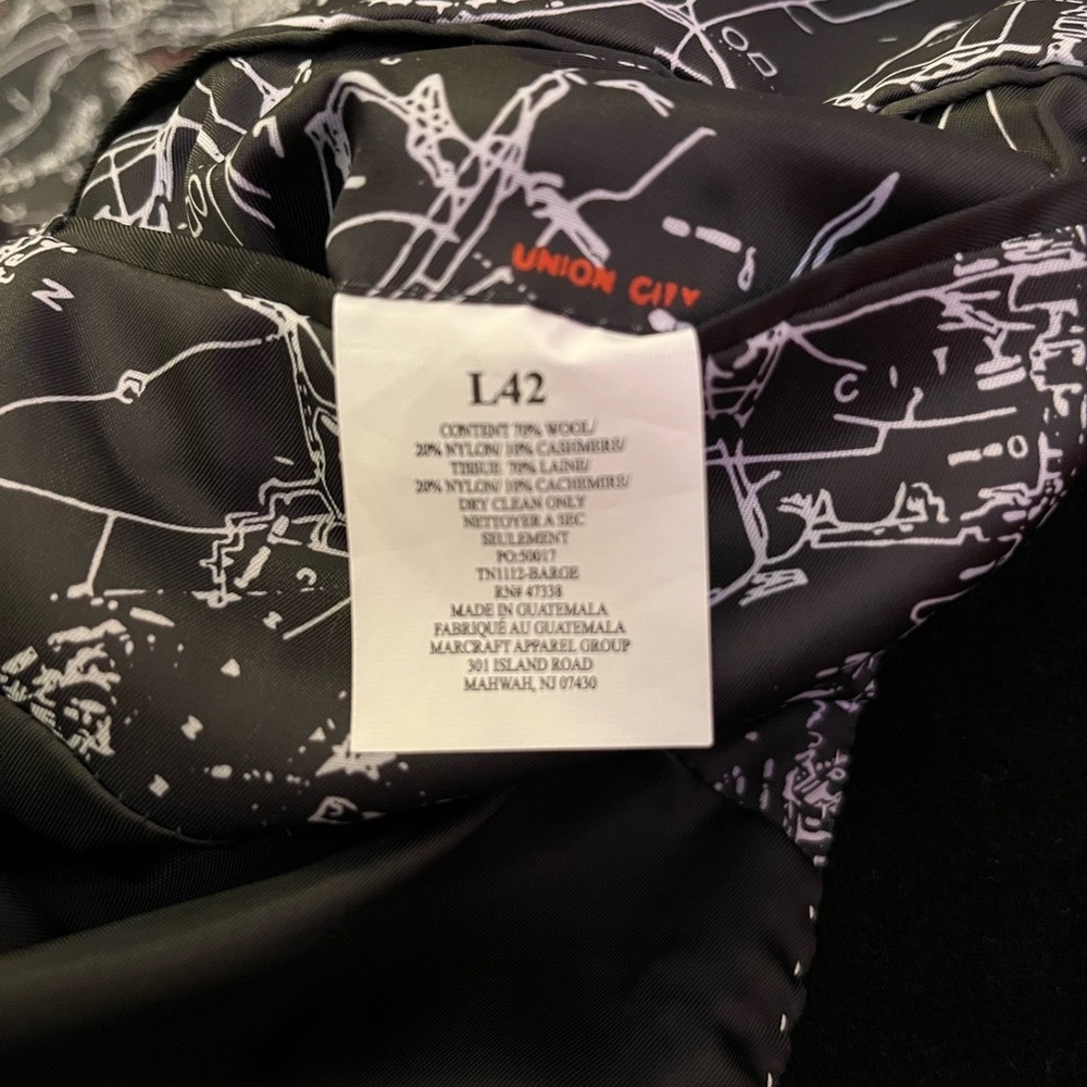 Nautica Black Overcoat Coat Jacket L42 - Picture 5 of 5